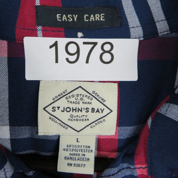 St. John's Bay* Men's Long Sleeve Button Down Curved Hem pocket Shirt~Size Large - Picture 3 of 11